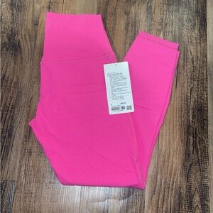 Lululemon sonic pink double lined align leggings. 25in, size 8. NWT
